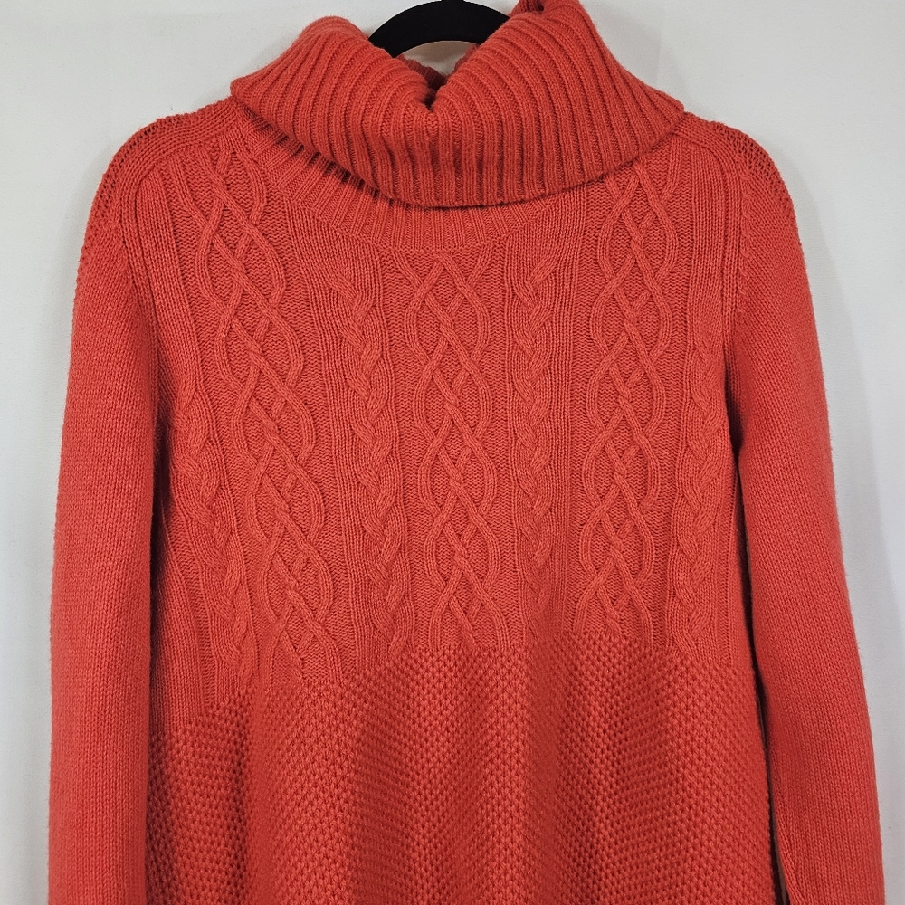Gap Lambs Wool Blend Turtleneck Sweater Cable Knit sweater - Picture 3 of 10